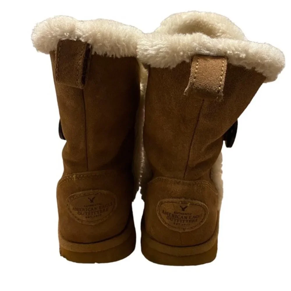 American Eagle Women's Faux Fur Suede Winter Boots